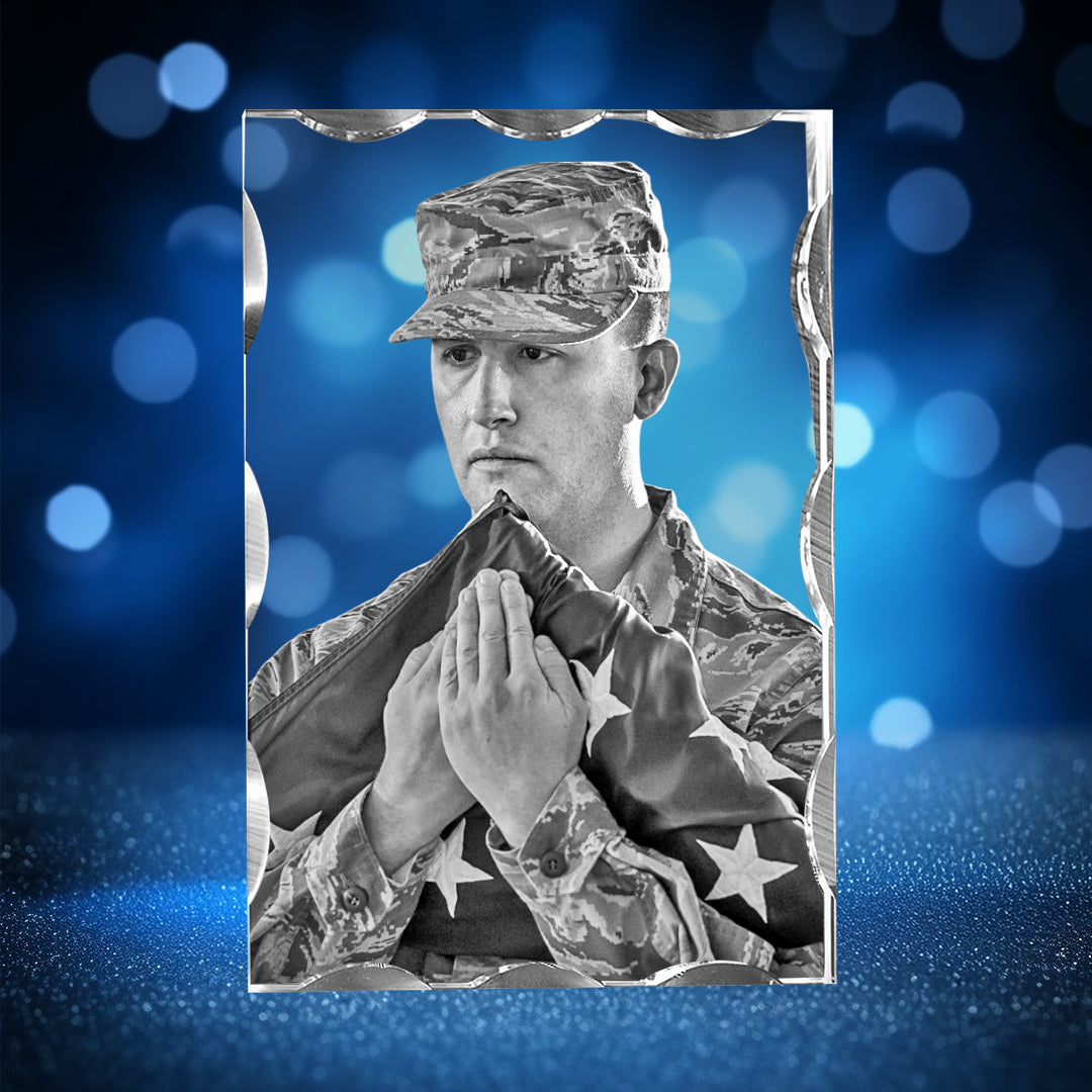 Wave 3D Crystal For Memorial Day