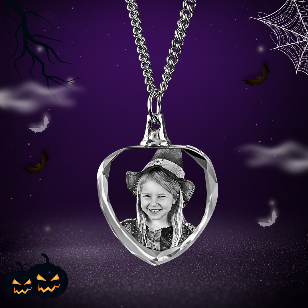 Halloween Heart-Shaped 3D Crystal Necklace