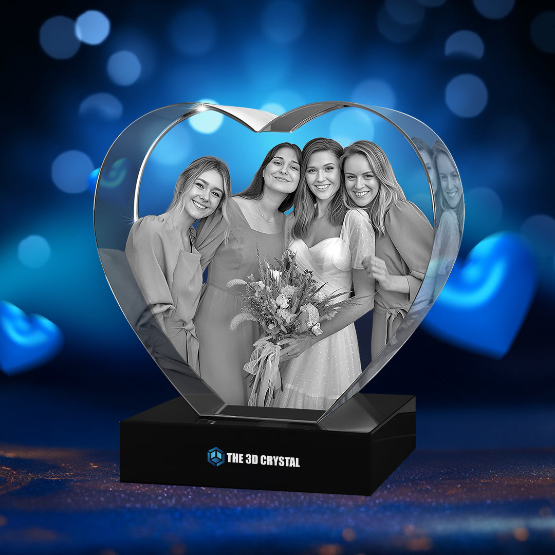 3D Crystal Heart Wedding Days Gift