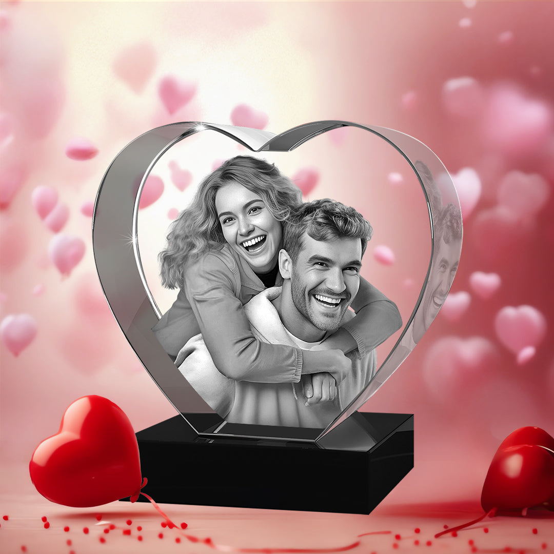 3D Crystal Heart For Valentine's Day