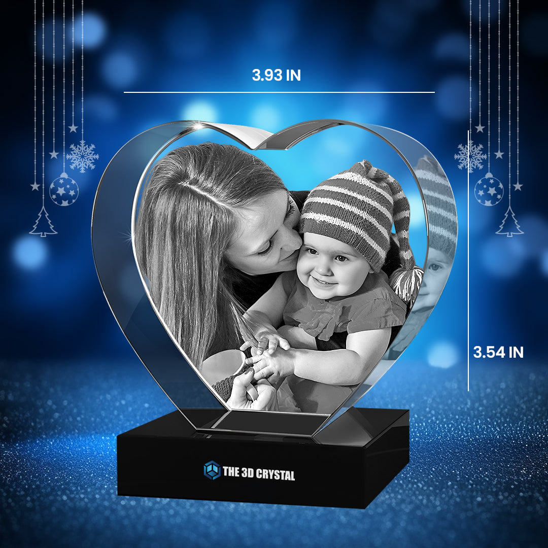3D Crystal Heart For Christmas Day
