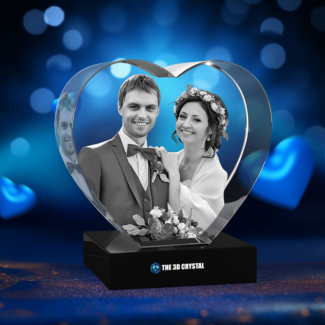 3D Crystal Heart Wedding Days Gift