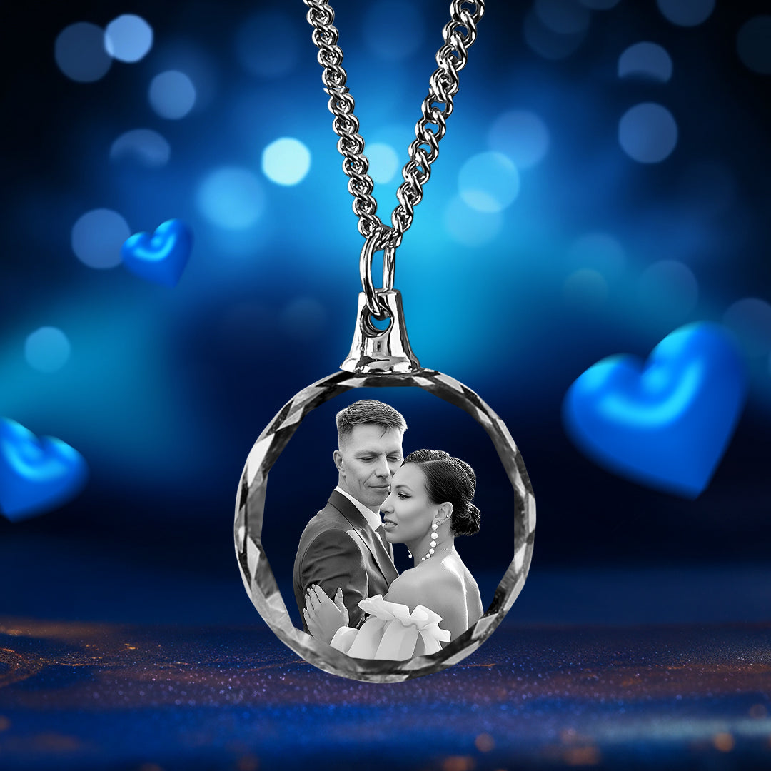 Wedding days Gift 3D Crystal Round Necklace Gift for Women,Men