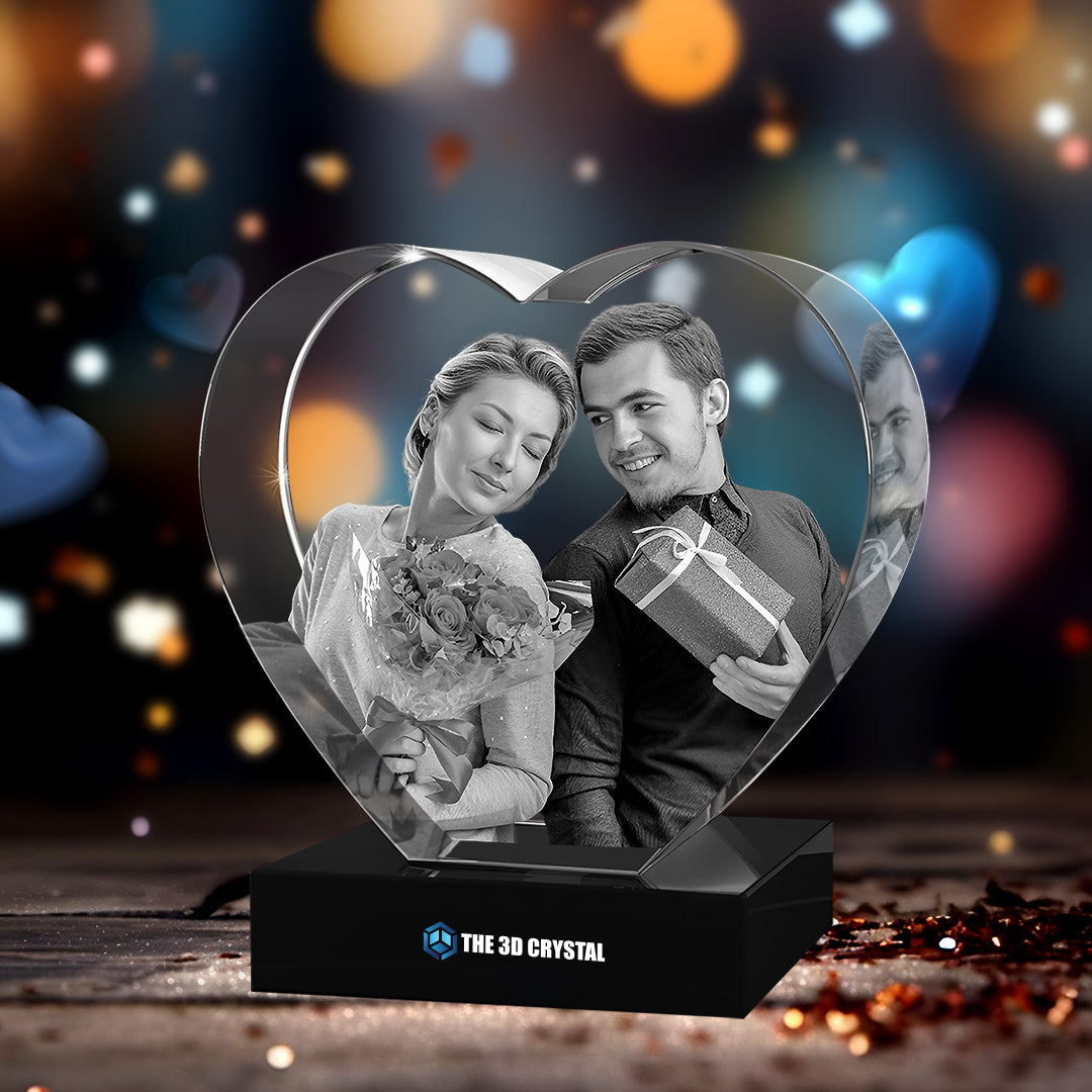 3D Crystal Heart For Anniversary Day