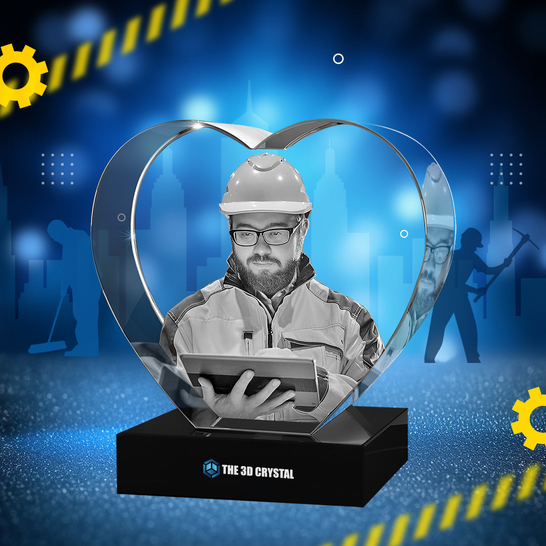 3D Crystal Heart For Labour Day