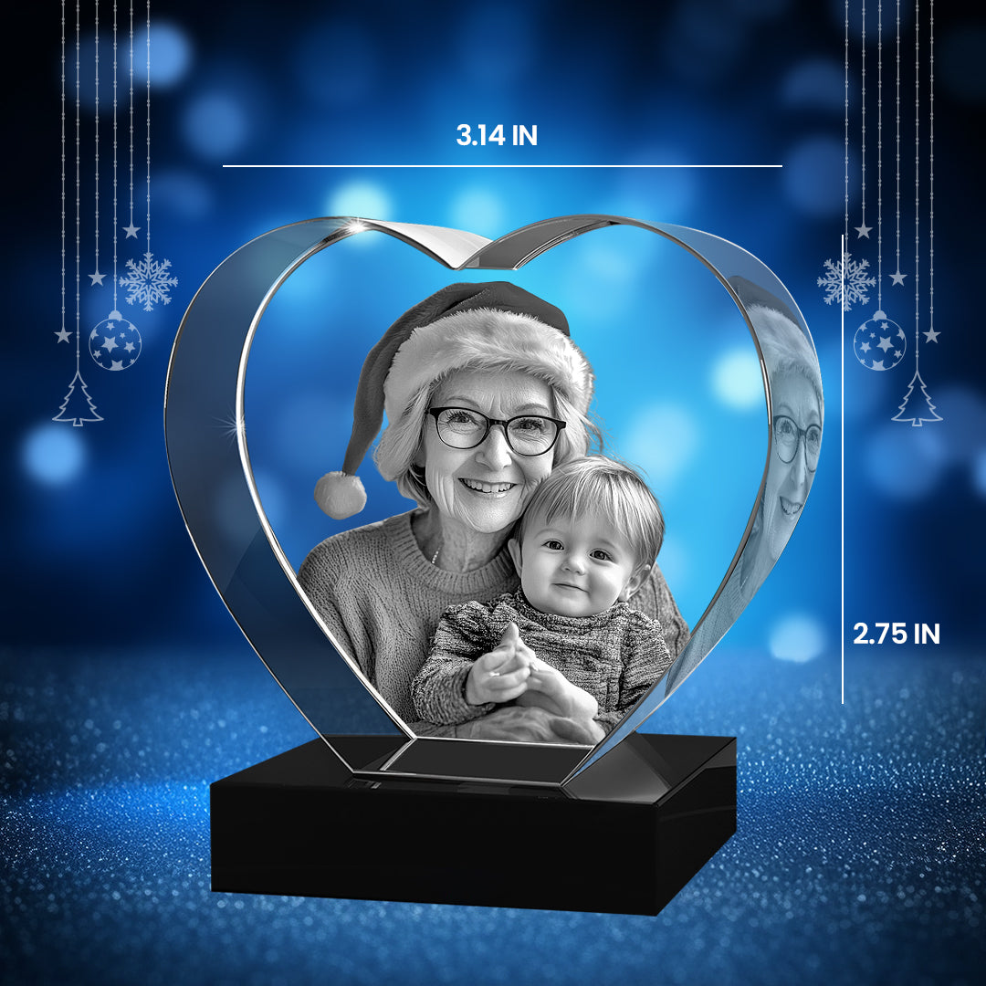 3D Crystal Heart For Christmas Day