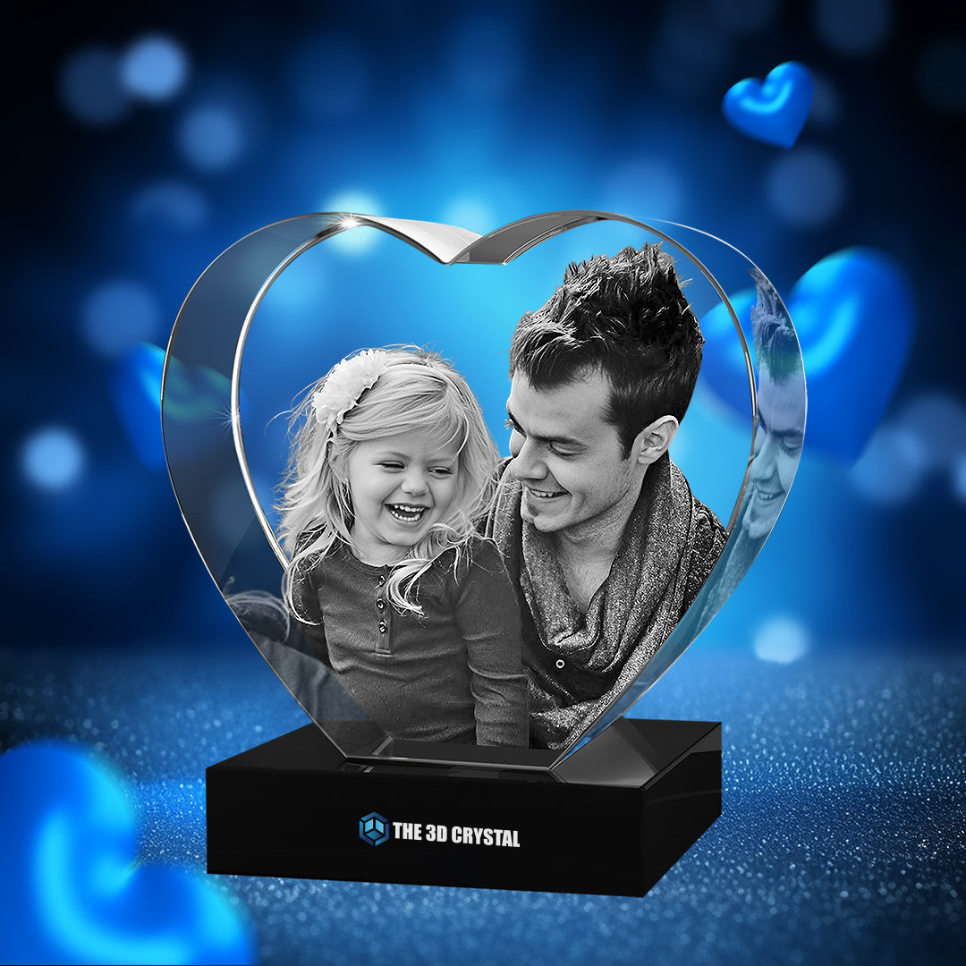 3D Crystal Heart Father's Day Gift