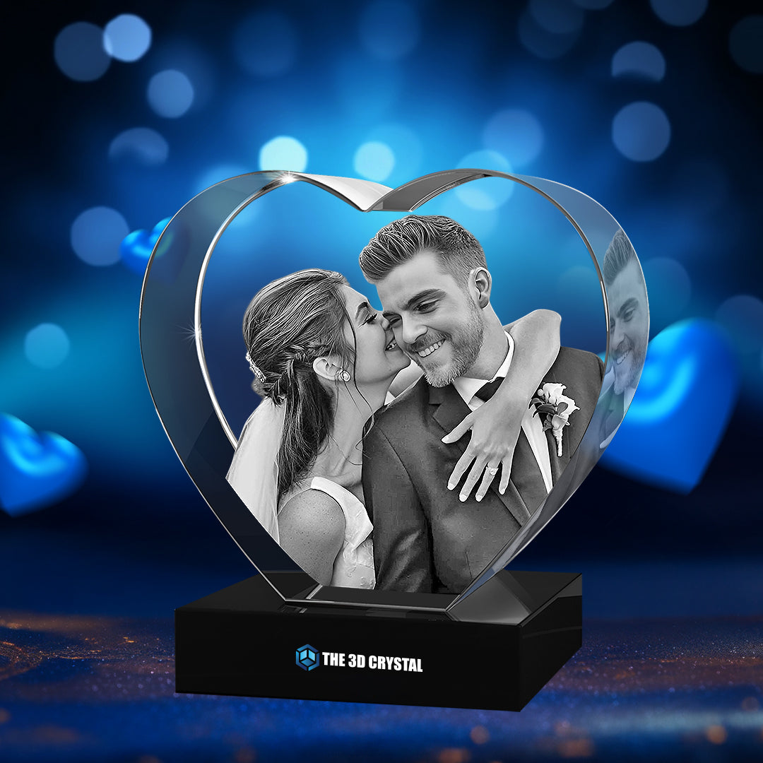 3D Crystal Heart Wedding Days Gift