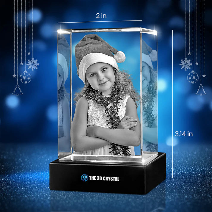 AMEZARI ジェイ フォトキューブ Custom 3D Crystal Cube Photo Frame with LED Lights – Personalised