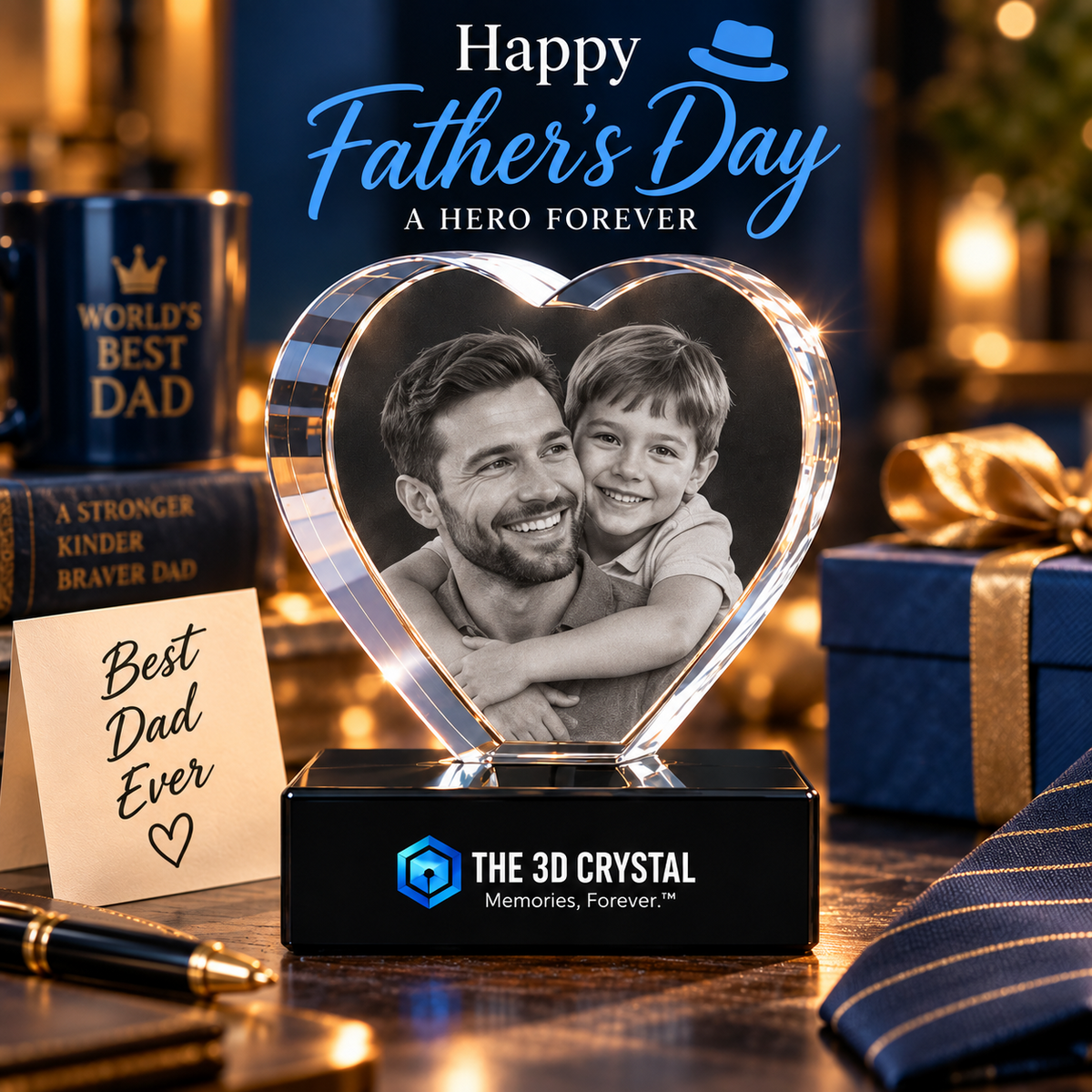Heart Crystal Father's Day approved design