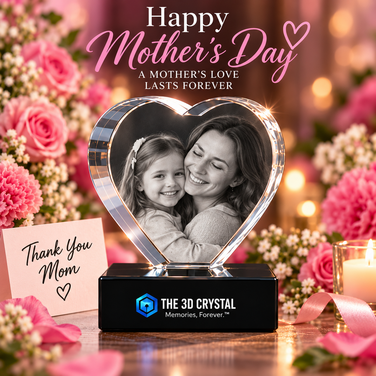 Heart Crystal Mother's Day approved design