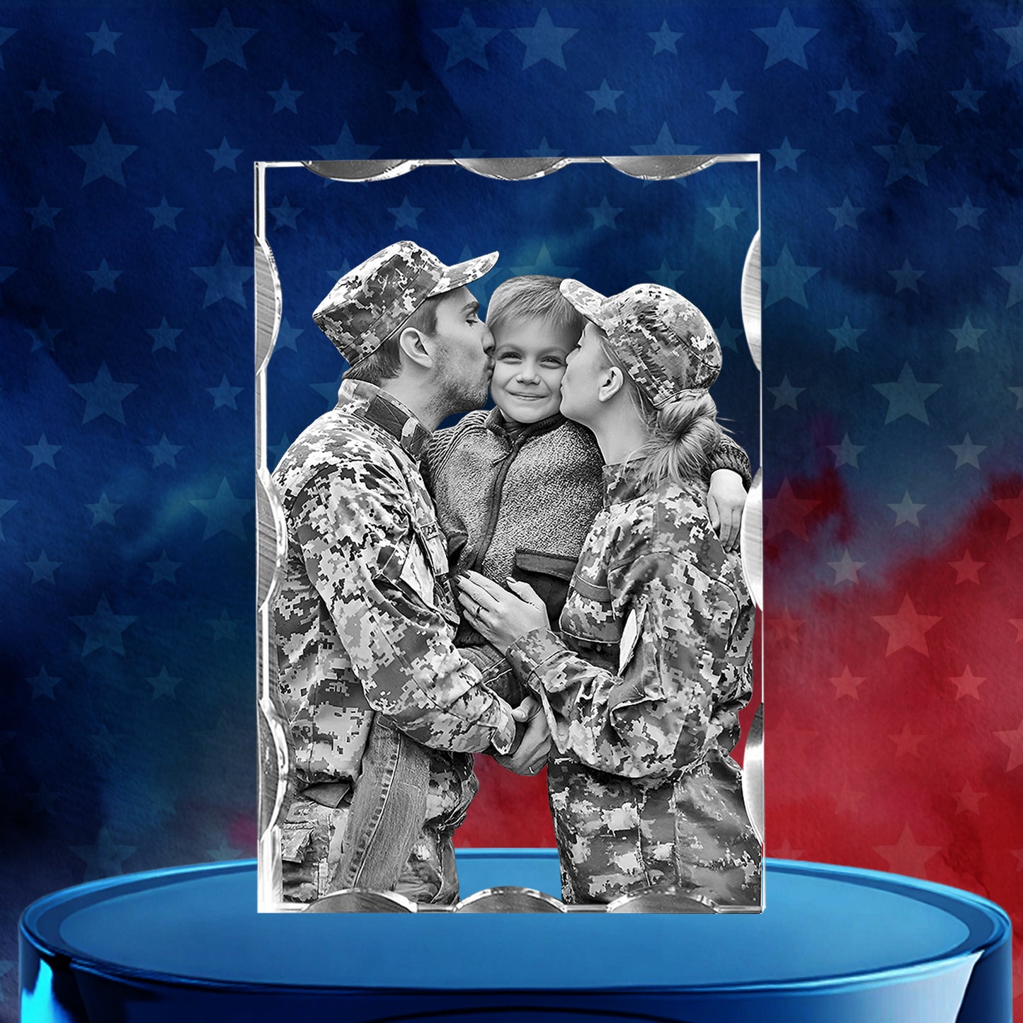 Wave 3D Crystal For Father's Day Gift