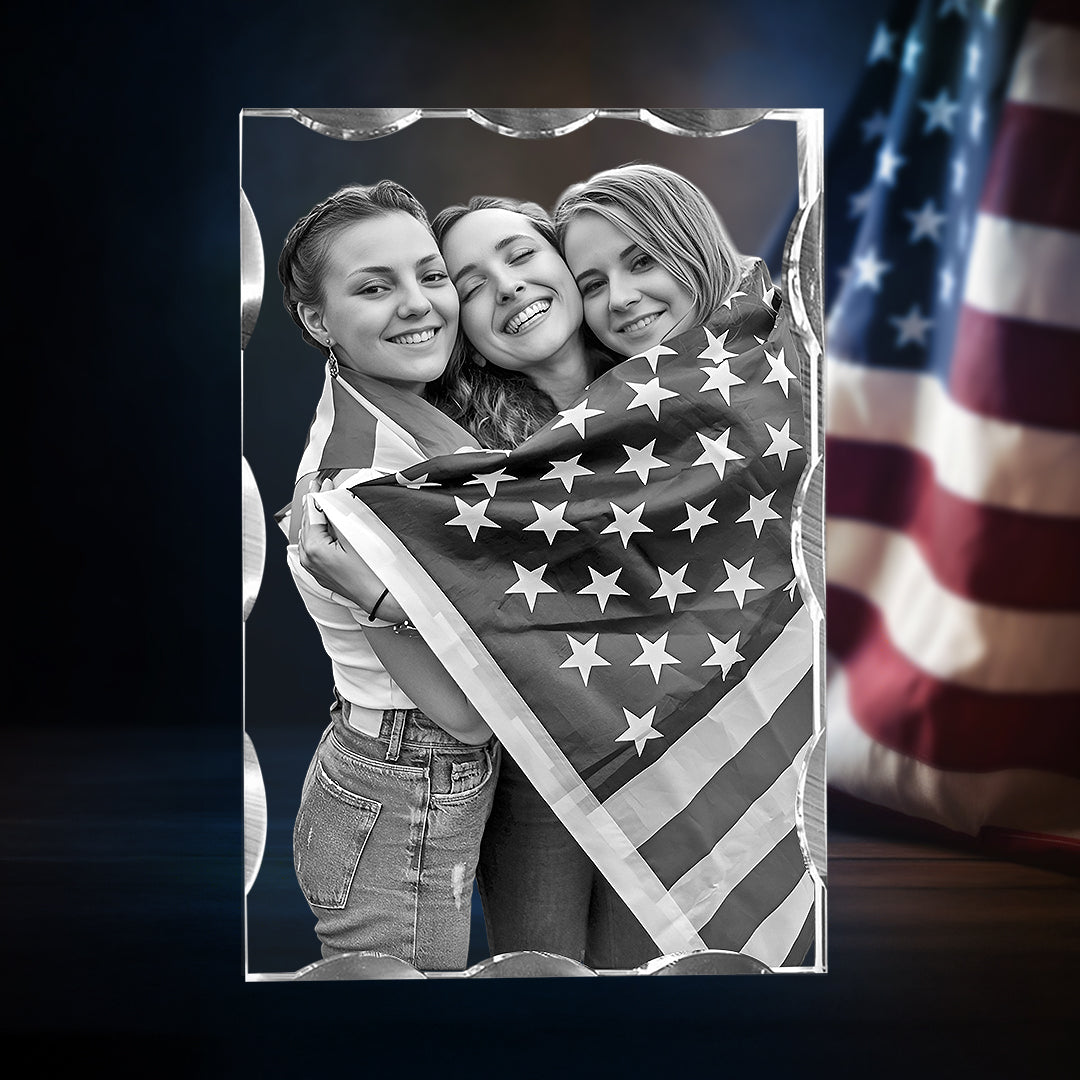 Wave 3D Crystal For Independence Day  Gift