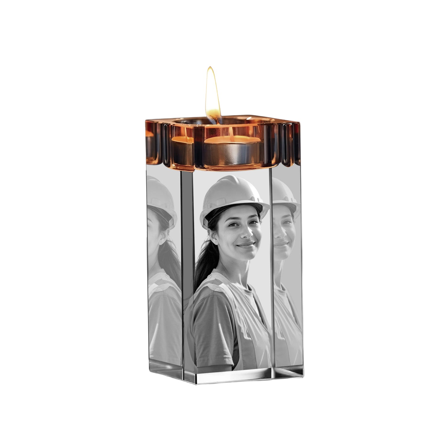 Labor Day Custom 3D Crystal Photo Candle