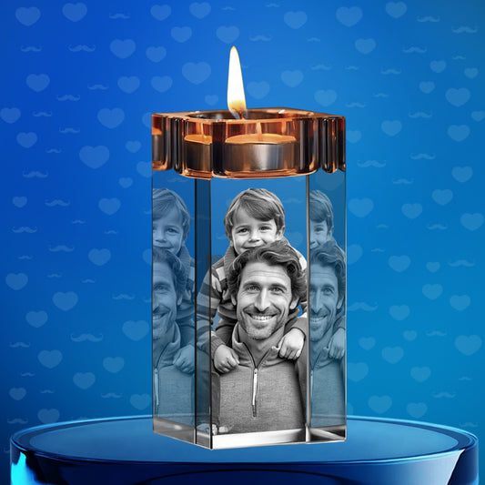 Father's Day Custom 3D Crystal Photo Candle
