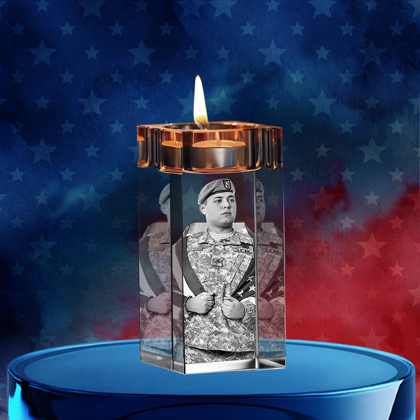 Father's Day Custom 3D Crystal Photo Candle