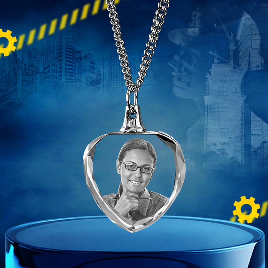 Custom Crystal Photo Keychain with LED Light - Labour Day Gift