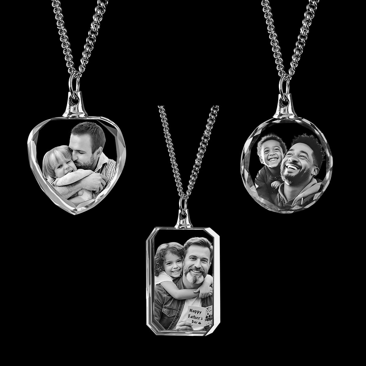 Custom Crystal Photo Keychain with LED Light - Labour Day Gift