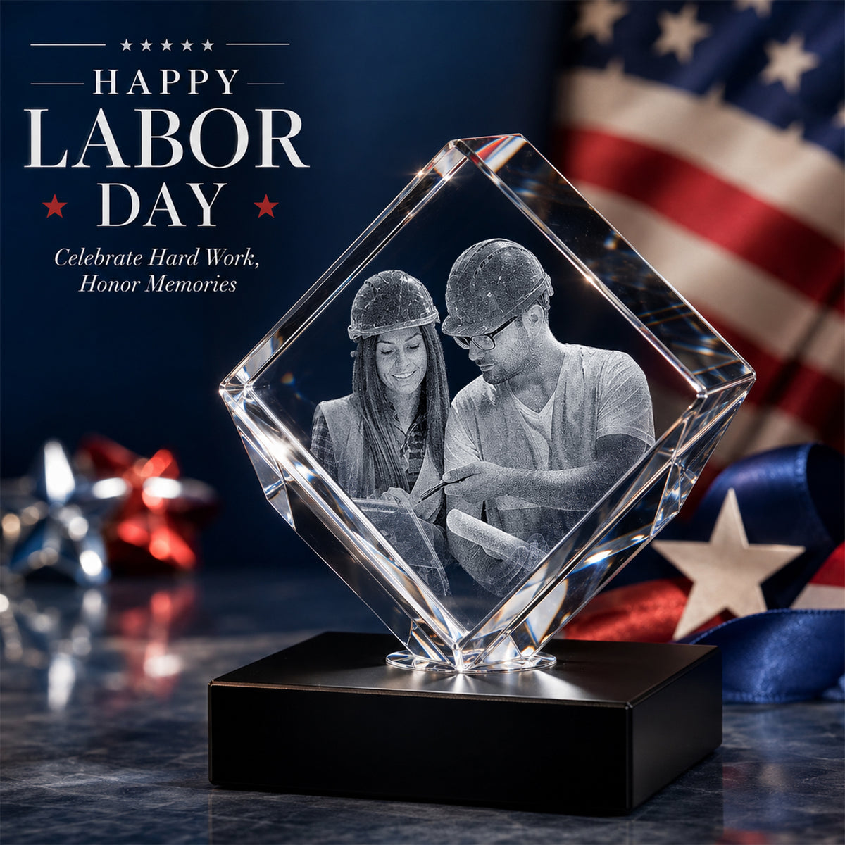 3D Diamond Crystal  For Labour Day Gift