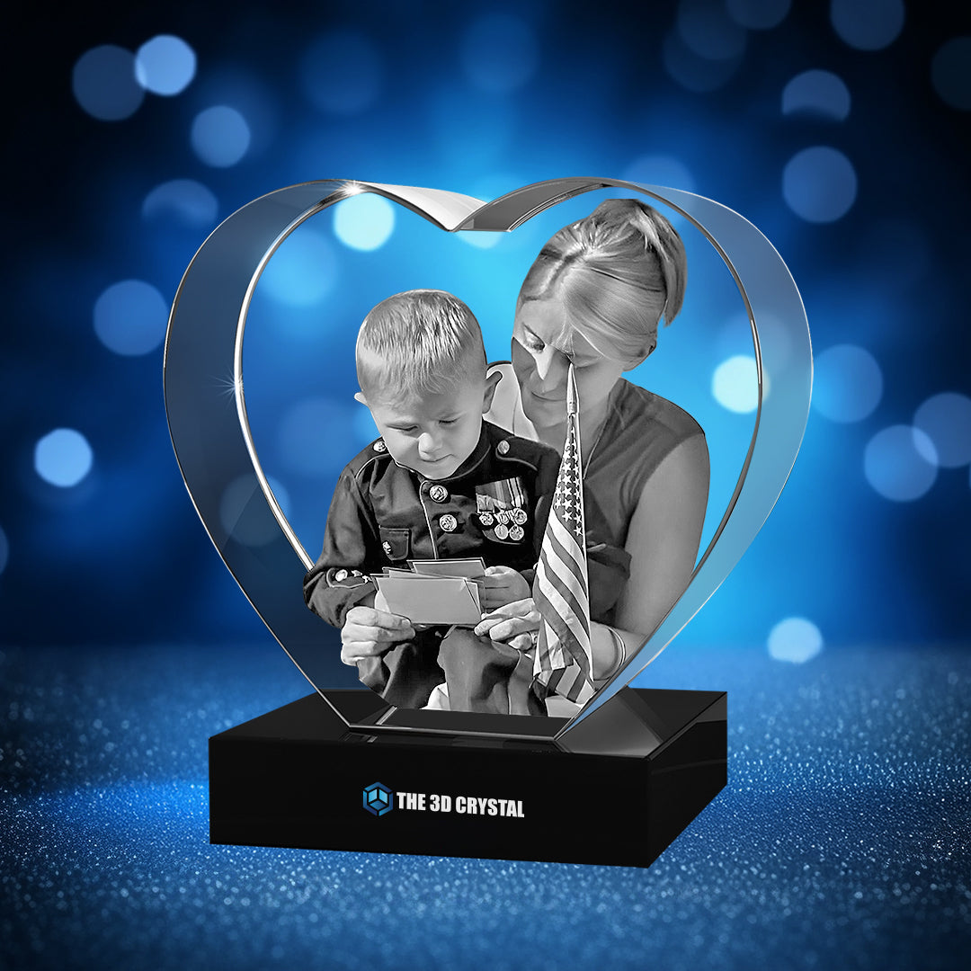 3D Crystal Heart For  Memorial Day