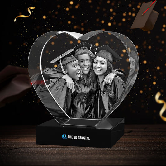 3D Crystal Heart For  Graduation