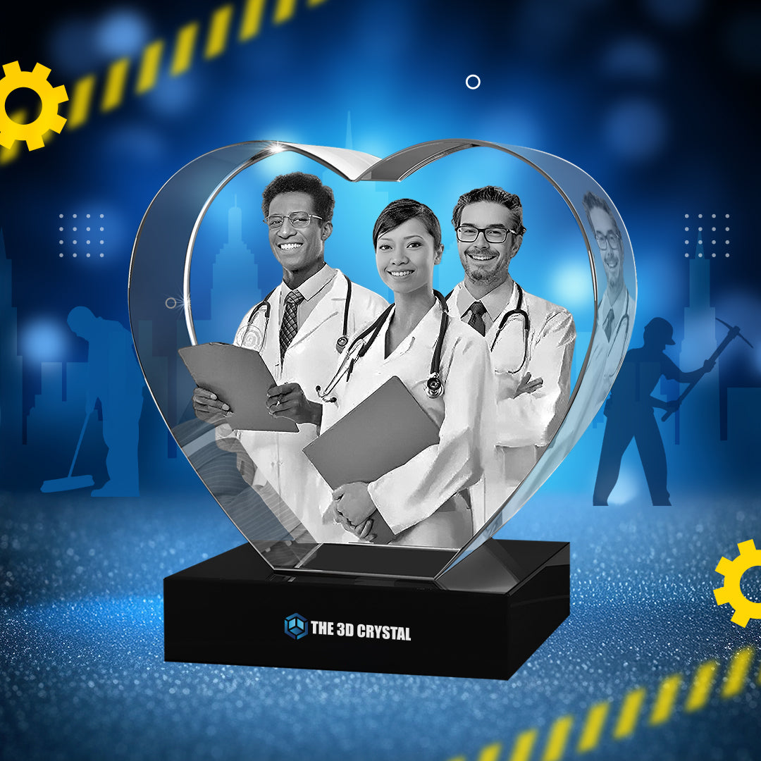 3D Crystal Heart For Labour Day