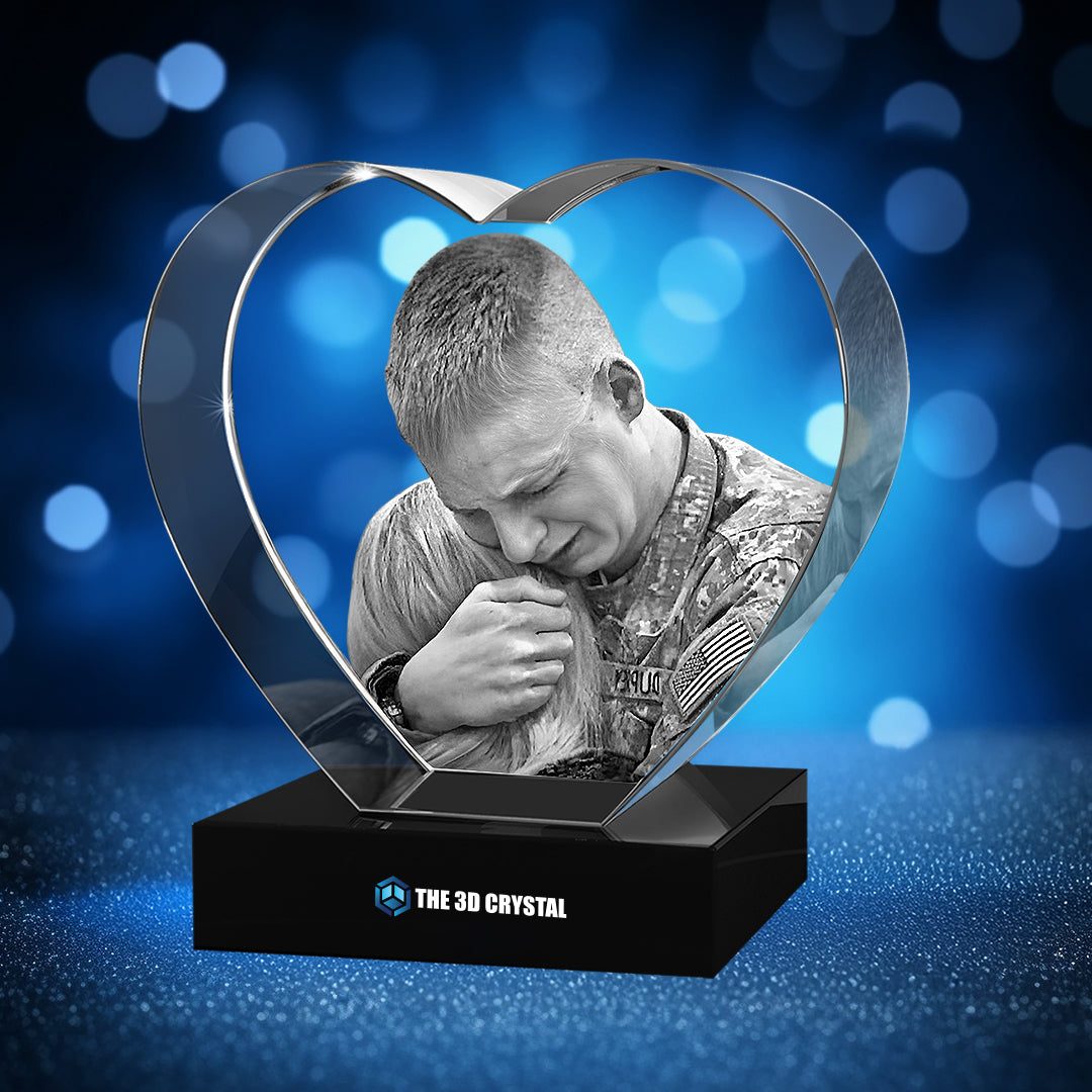 3D Crystal Heart For  Memorial Day