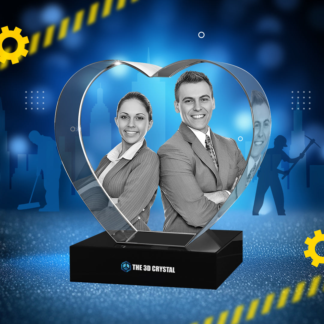 3D Crystal Heart For Labour Day