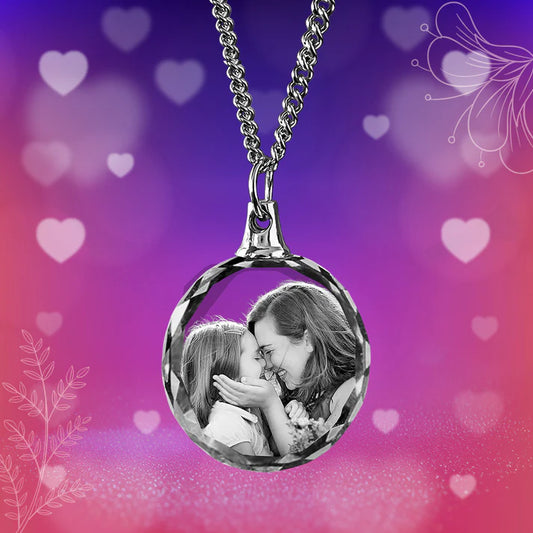 Mother's Days Gift – Round-Shaped Custom Crystal Necklace
