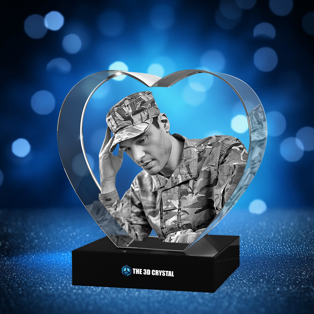 3D Crystal Heart For  Memorial Day