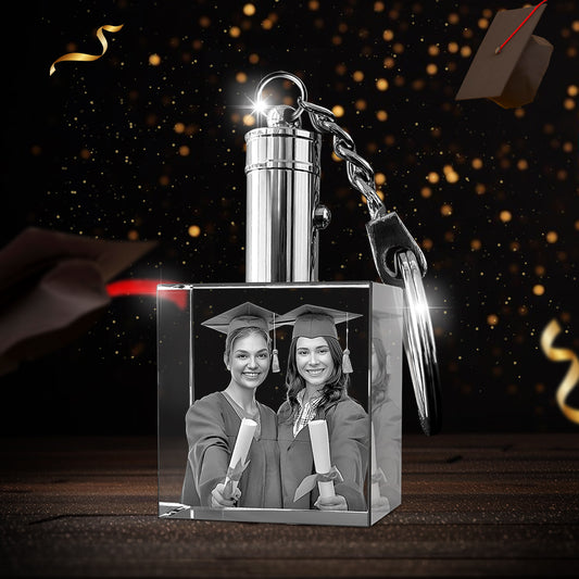 Graduation  Custom 3D Crystal Photo Keychain