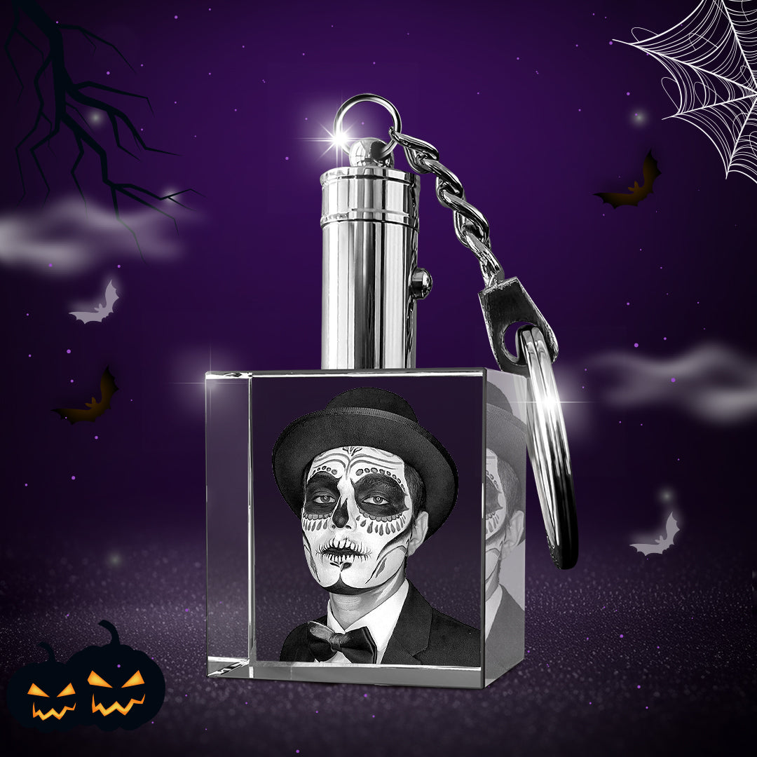 Halloween  Custom 3D Crystal Photo Keychain