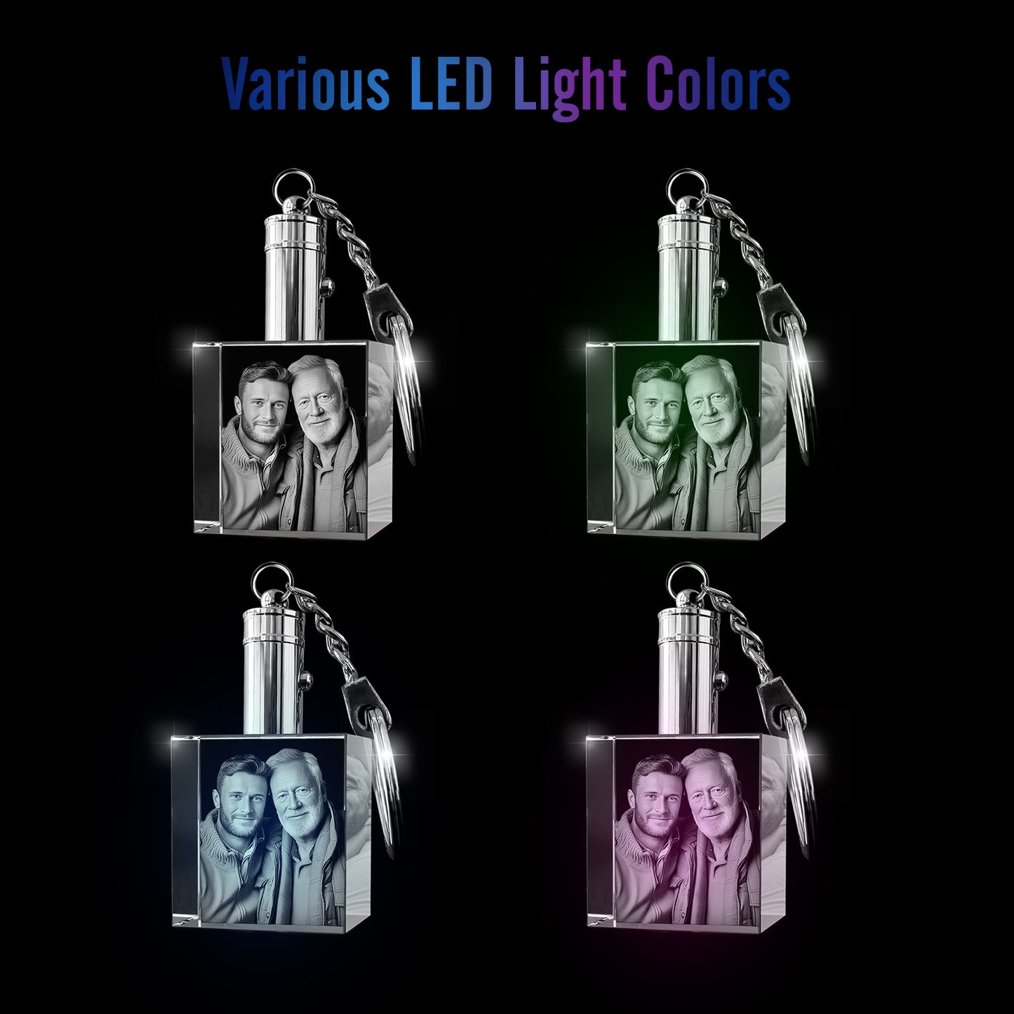 Labour  Day Custom 3D Crystal Photo Keychain