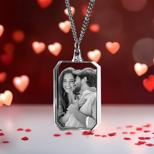 Valentine’s Day Square-Shaped 3D Crystal Necklace