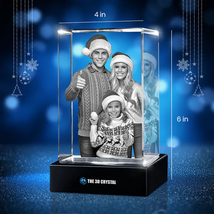 Custom 3D Crystal Cube Photo Frame with LED Lights – Personalised Gift
